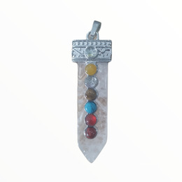 Pendente Quartzo Cristal c/ pedras 7 chakras