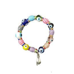 Pulseira Olho Turco Com figa - Colorido