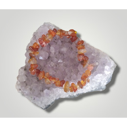 Pulseira Mineral Chip Cornalina