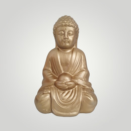 Buda Sentado Com bola Dourado