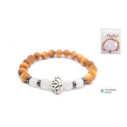 Pulseira Madeira e Selenite